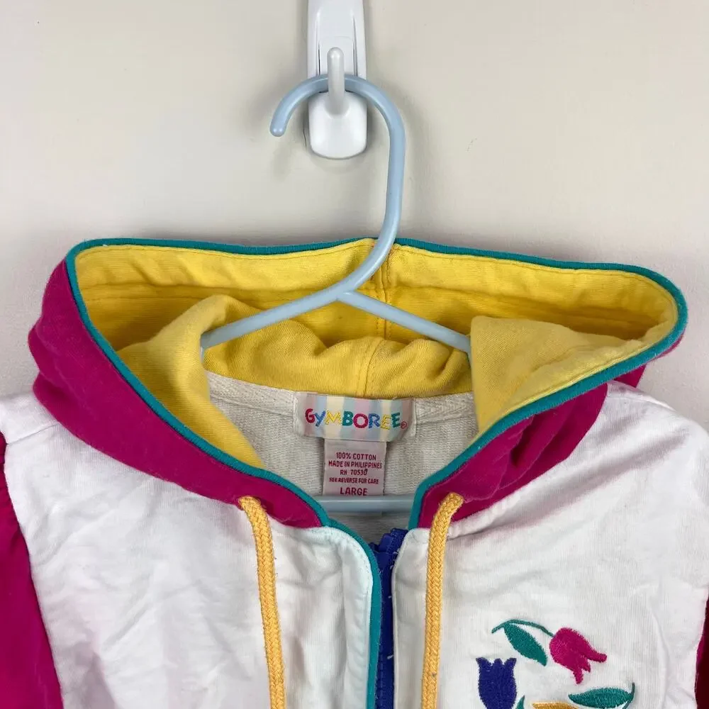 Vintage Gymboree Color Block Tulip Hoodie Sweatshirt 4-5